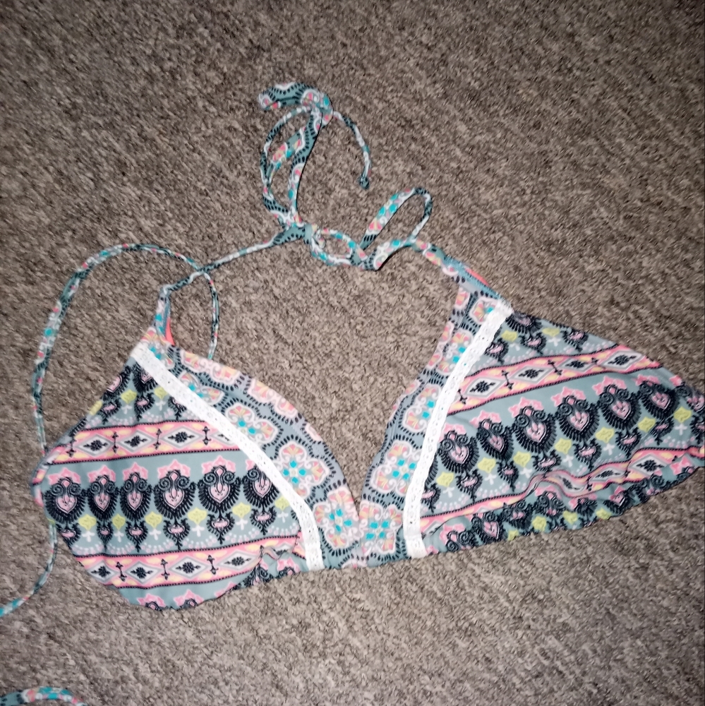 New boho multicolor bikini top size extra large